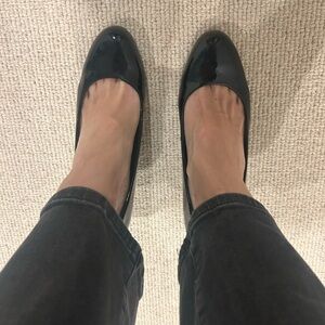 Via Spiga Black Patent Wedges